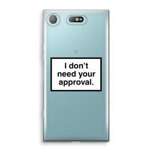 Don't need approval: Sony Xperia XZ1 Compact Transparant Hoesje