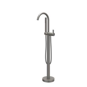 Badmengkraan IVY Pact Vrijstaand Met Draaibare Uitloop Slang 150 cm En Staaf Handdouche Geborsteld Metal Black PVD