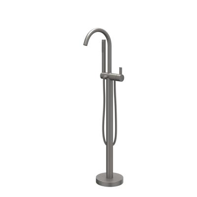 Badmengkraan IVY Pact Vrijstaand Met Draaibare Uitloop Slang 150 cm En Staaf Handdouche Geborsteld Metal Black PVD
