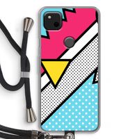 Pop Art #3: Pixel 4a Transparant Hoesje met koord
