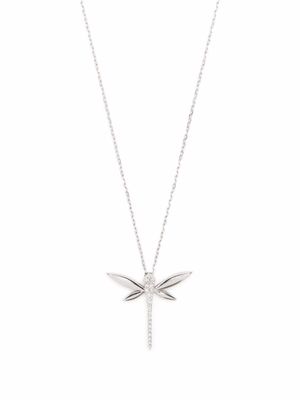 Anapsara collier Dragonfly en or blanc 18ct orné de diamants - Argent