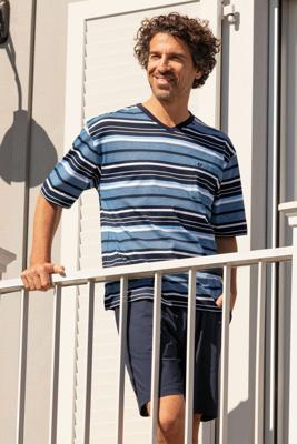 Hajo katoenen shortama blauwe strepen