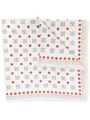 Brunello Cucinelli foulard en soie à imprimé géométrique - Gris