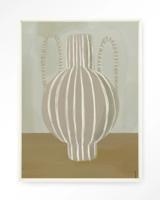 Urban Cotton Wandkleed 'Vivid Vase 04' 145 x 190cm in Floating Frame - off white