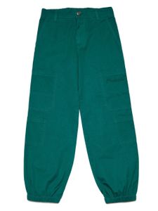 Marni Kids pantalon en coton à logo brodé - Vert