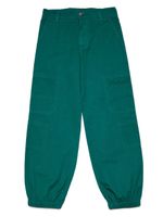 Marni Kids pantalon en coton à logo brodé - Vert