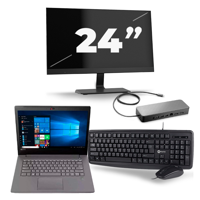 Lenovo V330-14ARR - AMD Ryzen 5 2500U - 14 inch - 8GB RAM - 256GB SSD - Windows 10 + 1x 24 inch Monitor