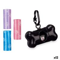 Hondetas Dispenser Mascow 198 198 Blauw Zwart Roze Paars 9 x 21 x 4,5 cm Set (12 Stuks)