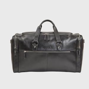 NEGOTIA Alpha Leren Duffel Bag Weekendtas Reistas Zwart