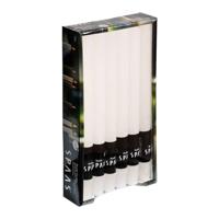 Dinerkaarsen rustiek - wit - 12x - 25 cm - 10 branduren - huishoudkaarsen Dinerkaarsen rustiek - wit - 12x - 25 cm - 10 branduren - huishoudkaarsen