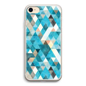 Gekleurde driehoekjes blauw: iPhone 7 Transparant Hoesje