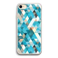 Gekleurde driehoekjes blauw: iPhone 7 Transparant Hoesje