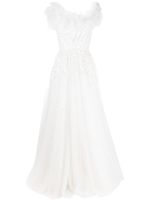 Jenny Packham robe longue Angel Yeux à coupe évasée - Blanc