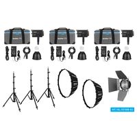 Nanlite Forza 150B Bi-color LED triple kit (w/ case, light stand, fresnel and softbox)