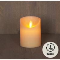 LED Rustiek stompkaars ivoor 7,5x10cm