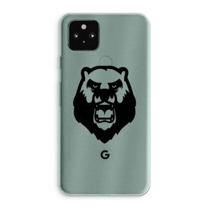 Angry Bear (black): Google Pixel 5a 5G Transparant Hoesje