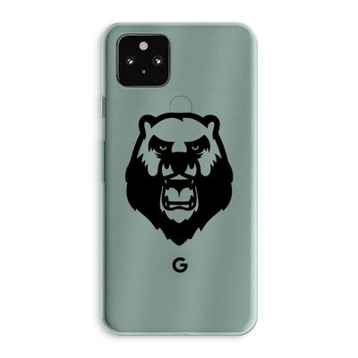 Angry Bear (black): Google Pixel 5a 5G Transparant Hoesje
