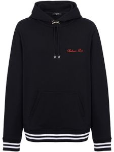 Balmain hoodie en coton à broderies signature - Noir