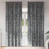 VidaXL Velvet gordijnen met gordijnen 2 pcs grijs 245 x 140 cm fluweel