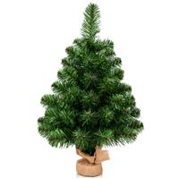 60/90cm Kunstkerstboom Dennenboom met Cementvoet Kerstboom PVC-Naalden Kunstboom voor Kerstmis Groen