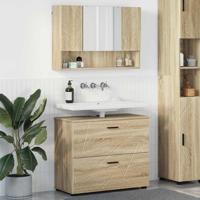 Badkamermeubelset met lade 2 pcs Sonoma eiken 76,5 x 35 x 64 cm