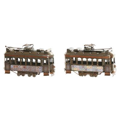Decoratieve figuren Home ESPRIT Gouden Zilverkleurig Trein Vintage 20 x 7 x 12 cm