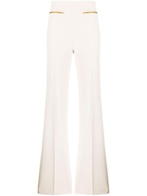 Elisabetta Franchi pantalon droit à détail de chaîne - Tons neutres