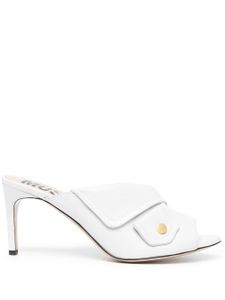 Moschino mules en cuir à bout ouvert - Blanc