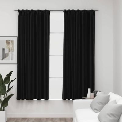 VidaXL Gordijnen linnen verduisterend haken 2 st 140x175 cm antraciet