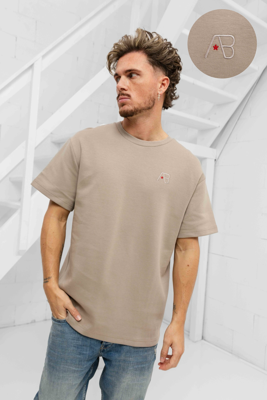 AB Lifestyle Regular Fit T-Shirt Heren Beige - Maat XS - Kleur: Beige | Soccerfanshop