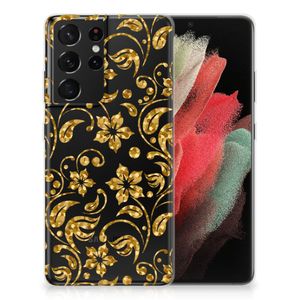 Samsung Galaxy S21 Ultra TPU Case Gouden Bloemen