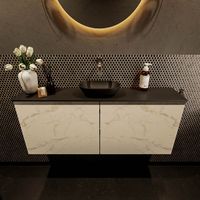 Mondiaz Fowy toiletmeubel 120cm Carrara met blad en waskom urban midden zonder kraangat