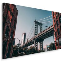 Schilderij - Manhatten Bridge New York City, multi-gekleurd, 4 maten, premium print - thumbnail