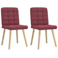 Eetkamerstoelen 2 st stof wijnrood