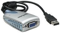 Manhattan 179225 kabeladapter/verloopstukje USB A HD 15 Zwart, Blauw, Zilver - thumbnail