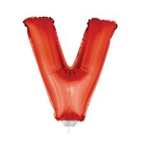 Opblaasbare letter ballon V rood 41 cm