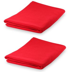 Set van 2x stuks yoga/fitness handdoeken extra absorberend 150 x 75 cm rood