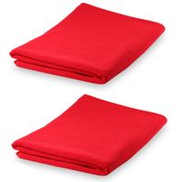 Set van 2x stuks yoga/fitness handdoeken extra absorberend 150 x 75 cm rood - thumbnail