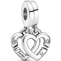 Pandora 799538C01 Hangbedel Linked Sister Hearts Split zilver-zirconia