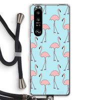 Anything Flamingoes: Sony Xperia 1 III Transparant Hoesje met koord