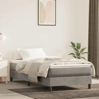 Pocketveringmatras 100x220x20 cm fluweel lichtgrijs