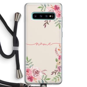 Rozen: Samsung Galaxy S10 Plus Transparant Hoesje met koord