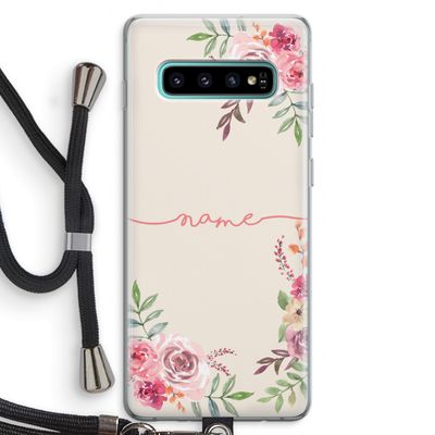Rozen: Samsung Galaxy S10 Plus Transparant Hoesje met koord