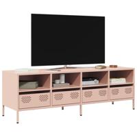 Tv-meubel 135x39x43,5 cm koudgewalst staal roze