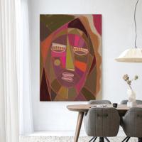 Urban Cotton Wandkleed 'Quamatcha' 145 x 190cm in Frame - black