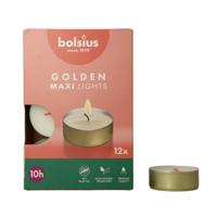 Bolsius Maxi lichten 10uur wit met gouden cup Bolsius Maxi lichten 10uur wit met gouden cup