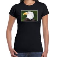 Dieren t-shirt met arenden foto zwart voor dames
