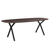 Giga Meubel - Eettafel Ovaal - Bruin - 240cm - Eettafel Genève