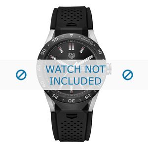 Horlogeband Tag Heuer FT6045 Silicoon Zwart 22mm