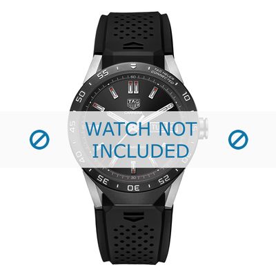 Horlogeband Tag Heuer FT6045 Silicoon Zwart 22mm